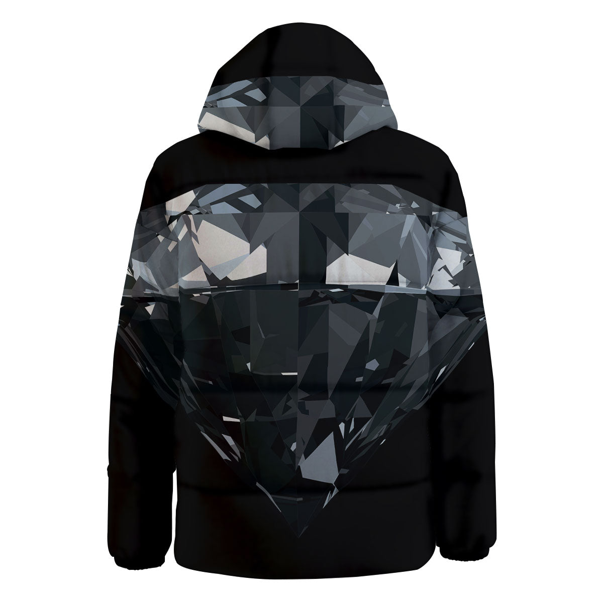 Diamond Black Print Down Jacket-grizzshop