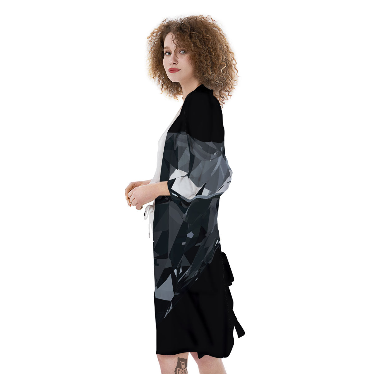 Diamond Black Print Kimono-grizzshop