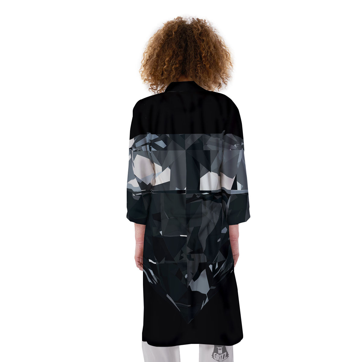 Diamond Black Print Kimono-grizzshop