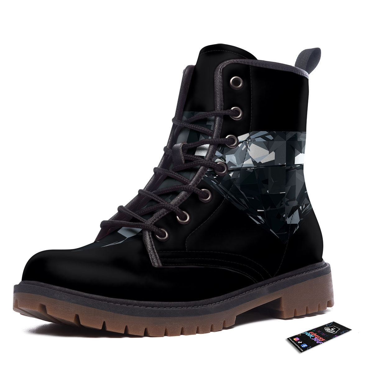 Diamond Black Print Work Boots-grizzshop