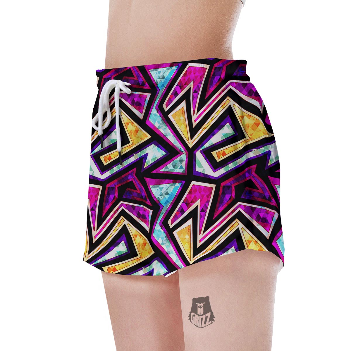 Diamond Geometric Women's Shorts-grizzshop