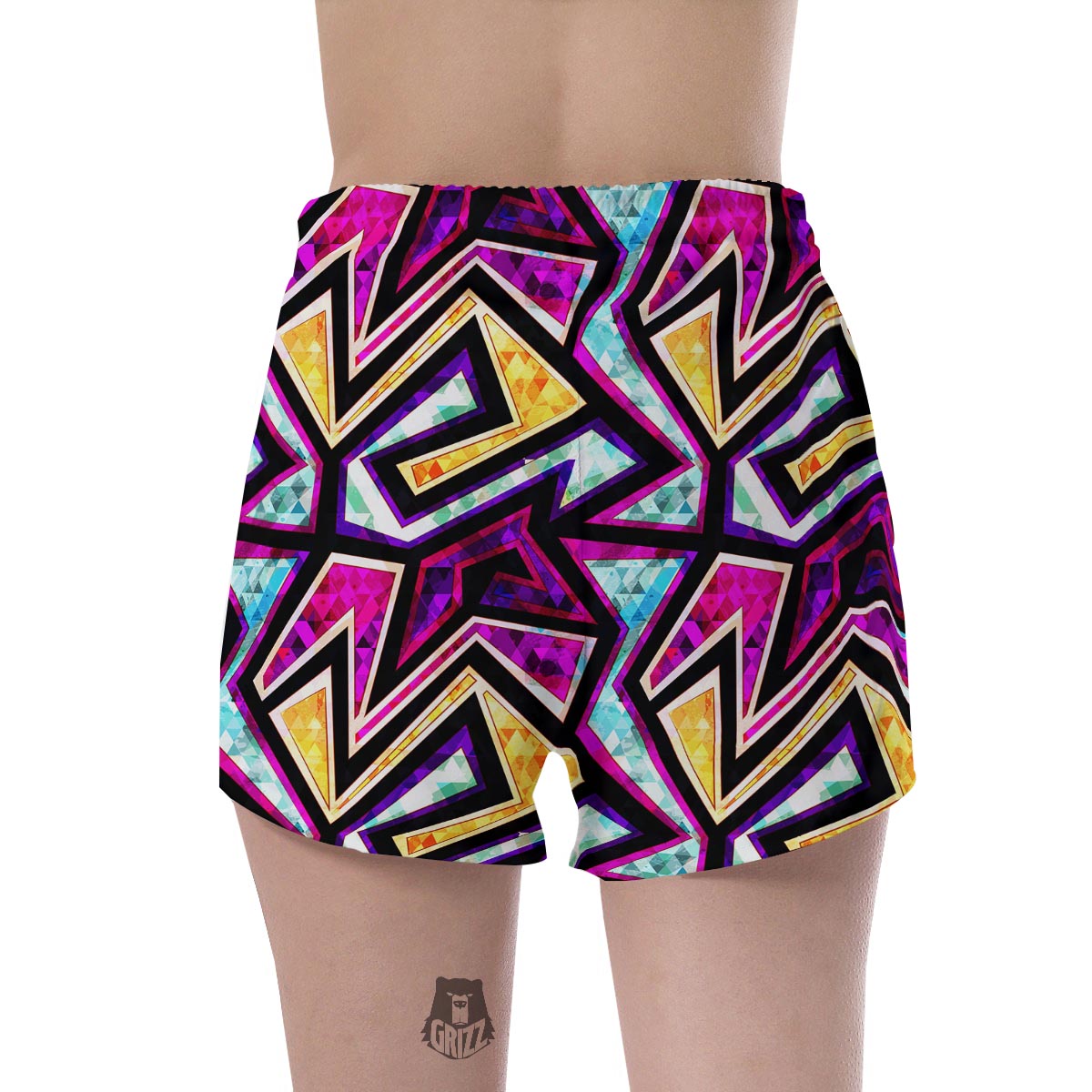 Diamond Geometric Women's Shorts-grizzshop
