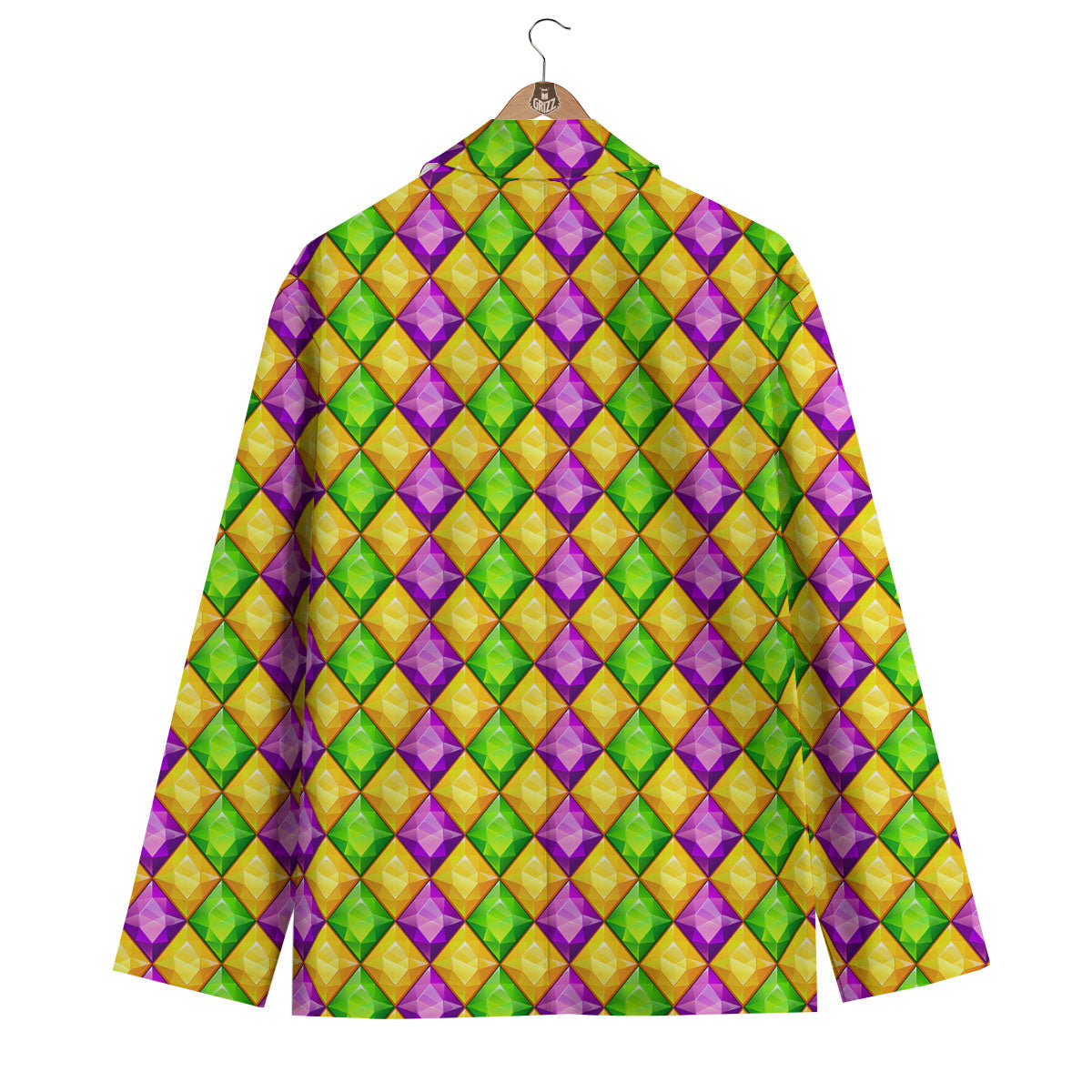 Diamond Mardi Gras Print Pattern Men's Blazer-grizzshop