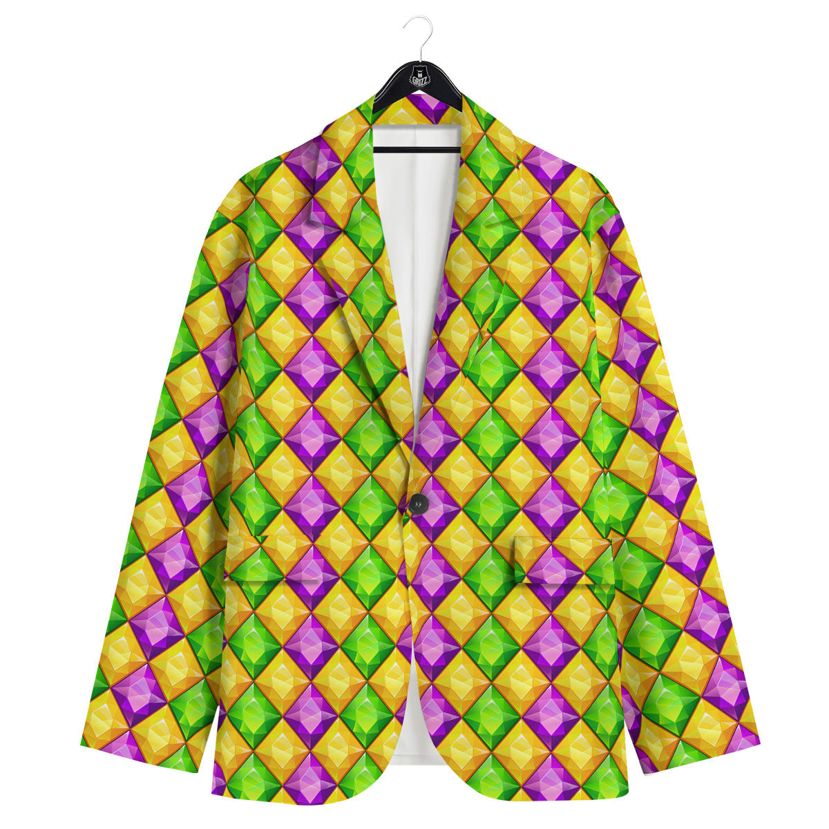 Diamond Mardi Gras Print Pattern Men's Sport Coat-grizzshop