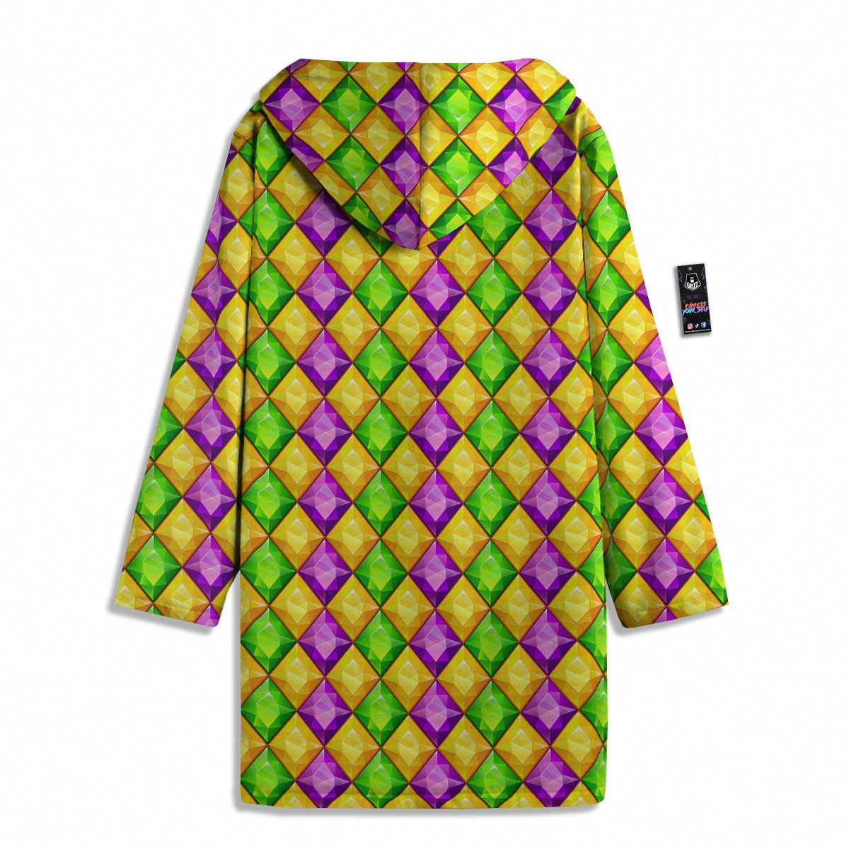 Diamond Mardi Gras Print Pattern Men's Windbreaker Jacket-grizzshop