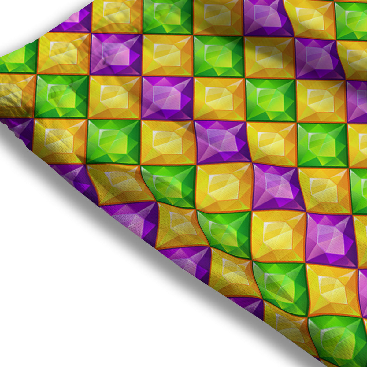 Diamond Mardi Gras Print Pattern Mesh Shorts