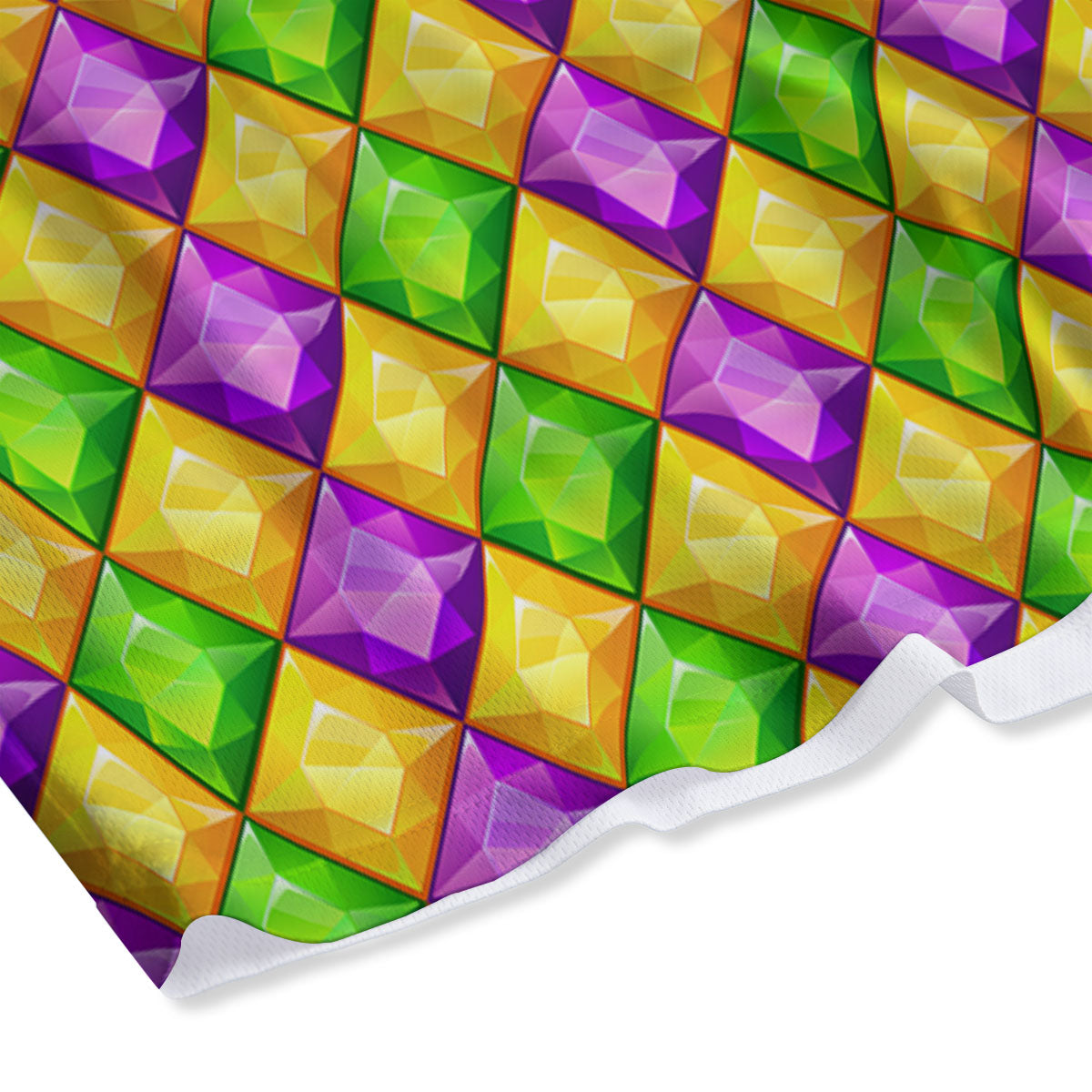 Diamond Mardi Gras Print Pattern Mesh Shorts
