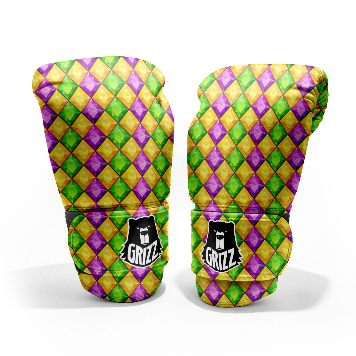 Diamond Mardi Gras Print Pattern Pro Boxing Glove