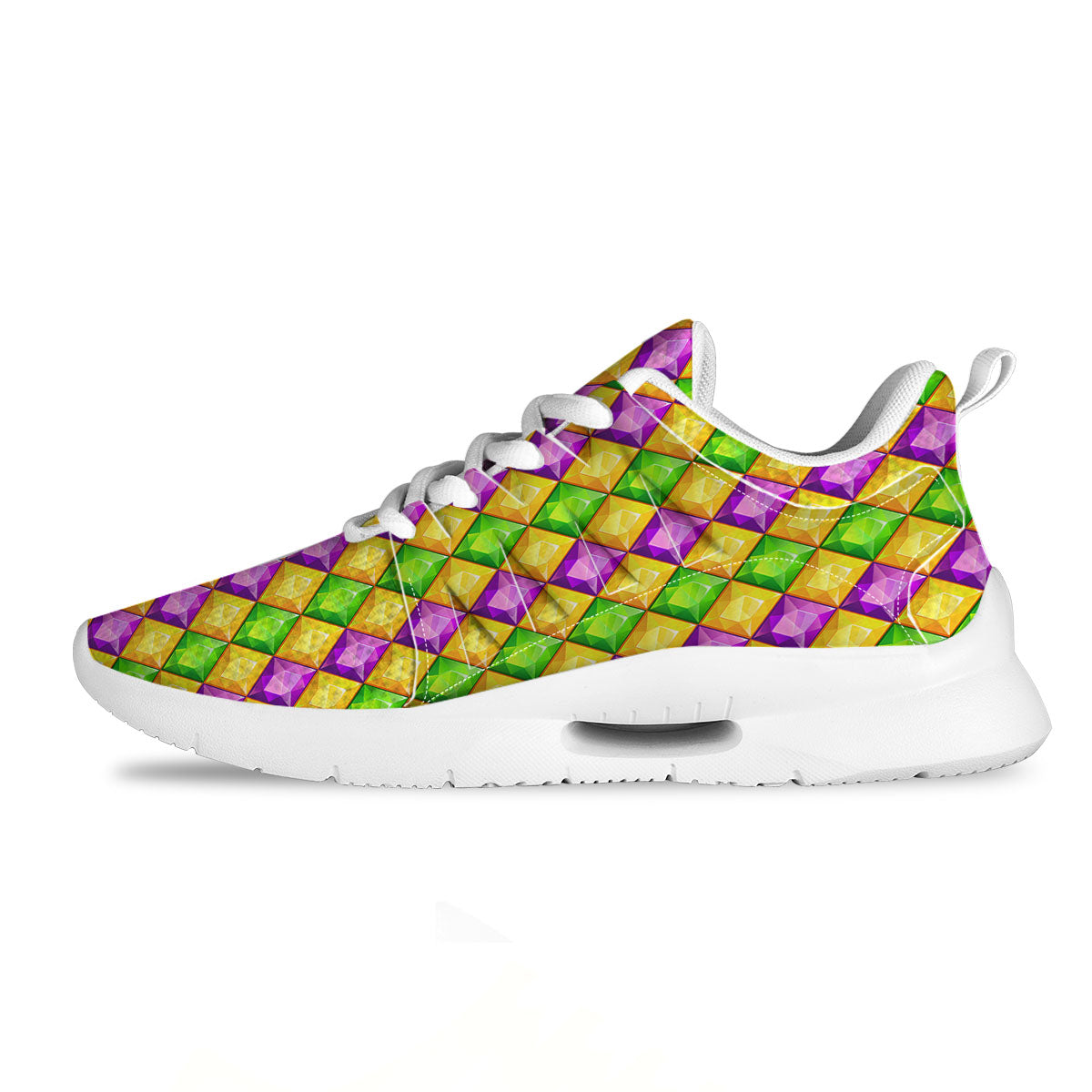 Diamond Mardi Gras Print Pattern Tennis Shoes-grizzshop