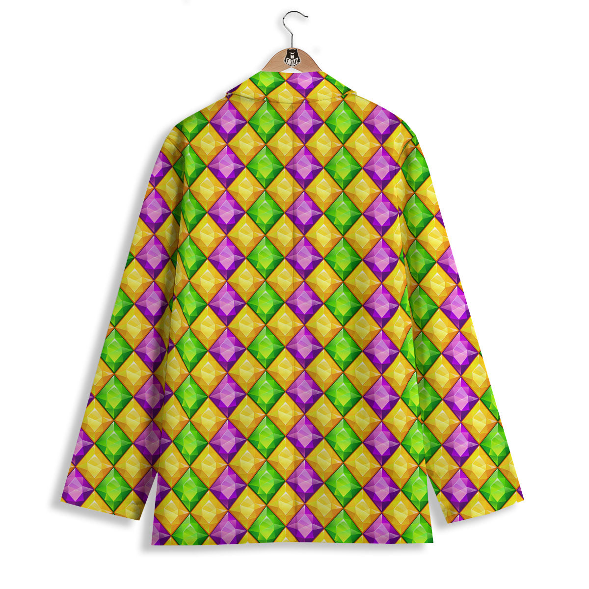 Diamond Mardi Gras Print Pattern Women's Blazer-grizzshop