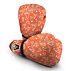 Diamond Orange Print Pattern Boxing Gloves-grizzshop