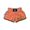 Diamond Orange Print Pattern Muay Thai Boxing Shorts-grizzshop