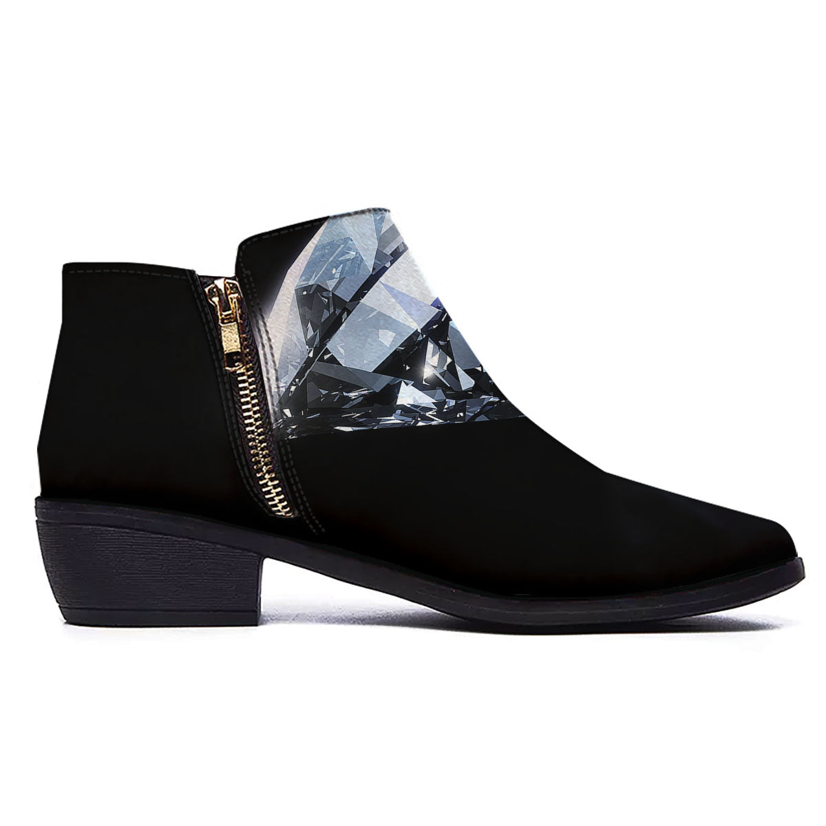 Diamond Print Ankle Boots-grizzshop