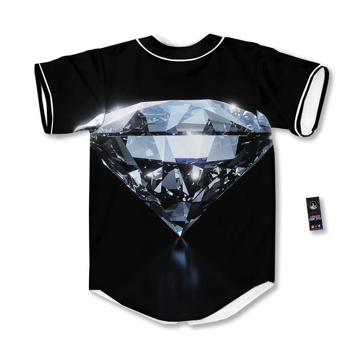 Diamond Print Baseball Jersey-grizzshop