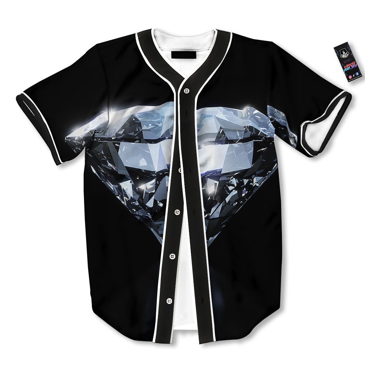 Diamond Print Baseball Jersey-grizzshop