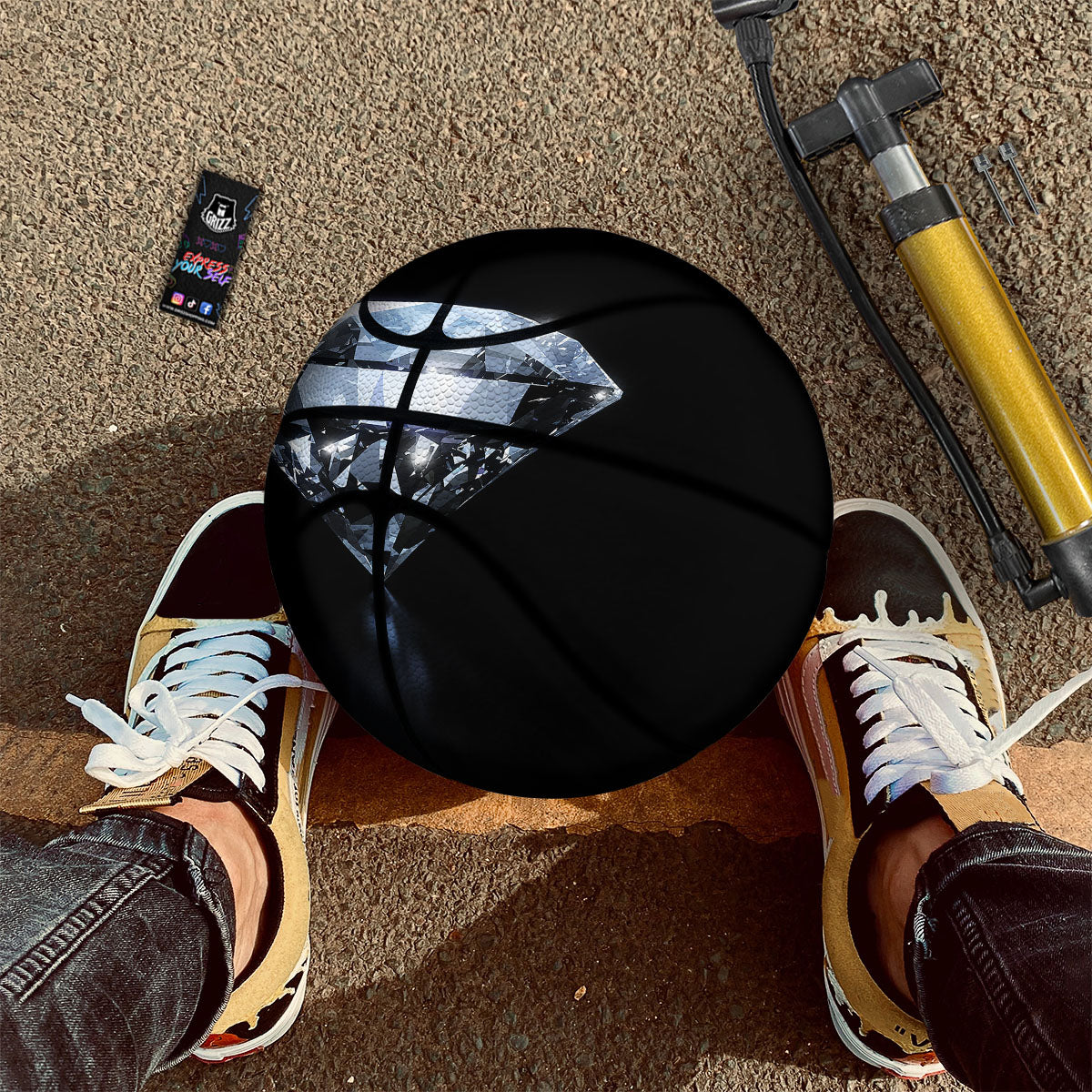 Diamond Print Basketball-grizzshop