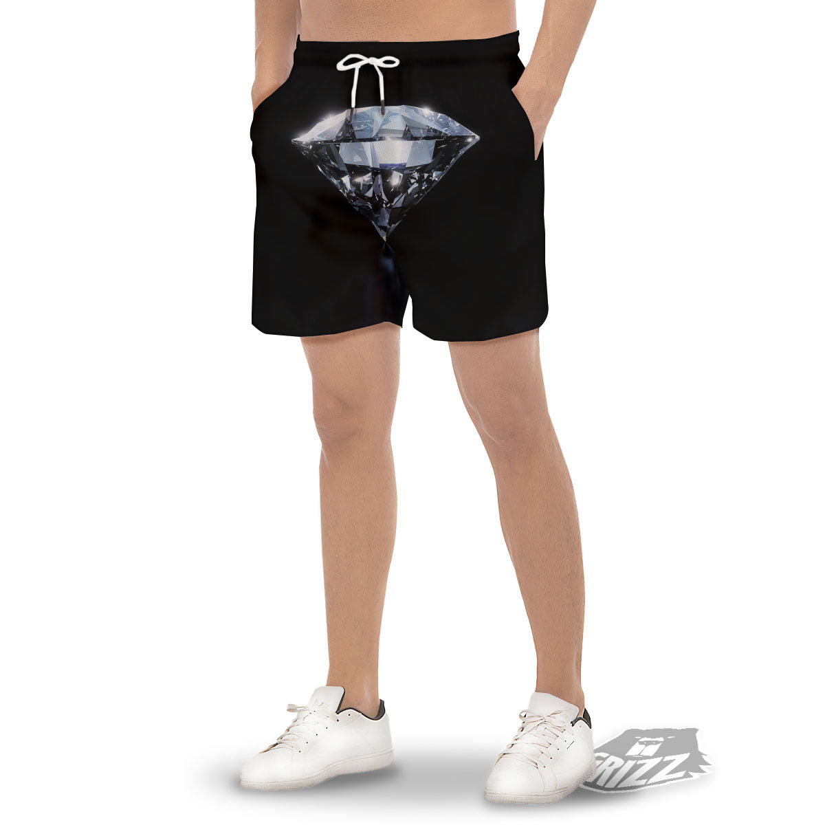 Diamond Print Men's Gym Shorts-grizzshop