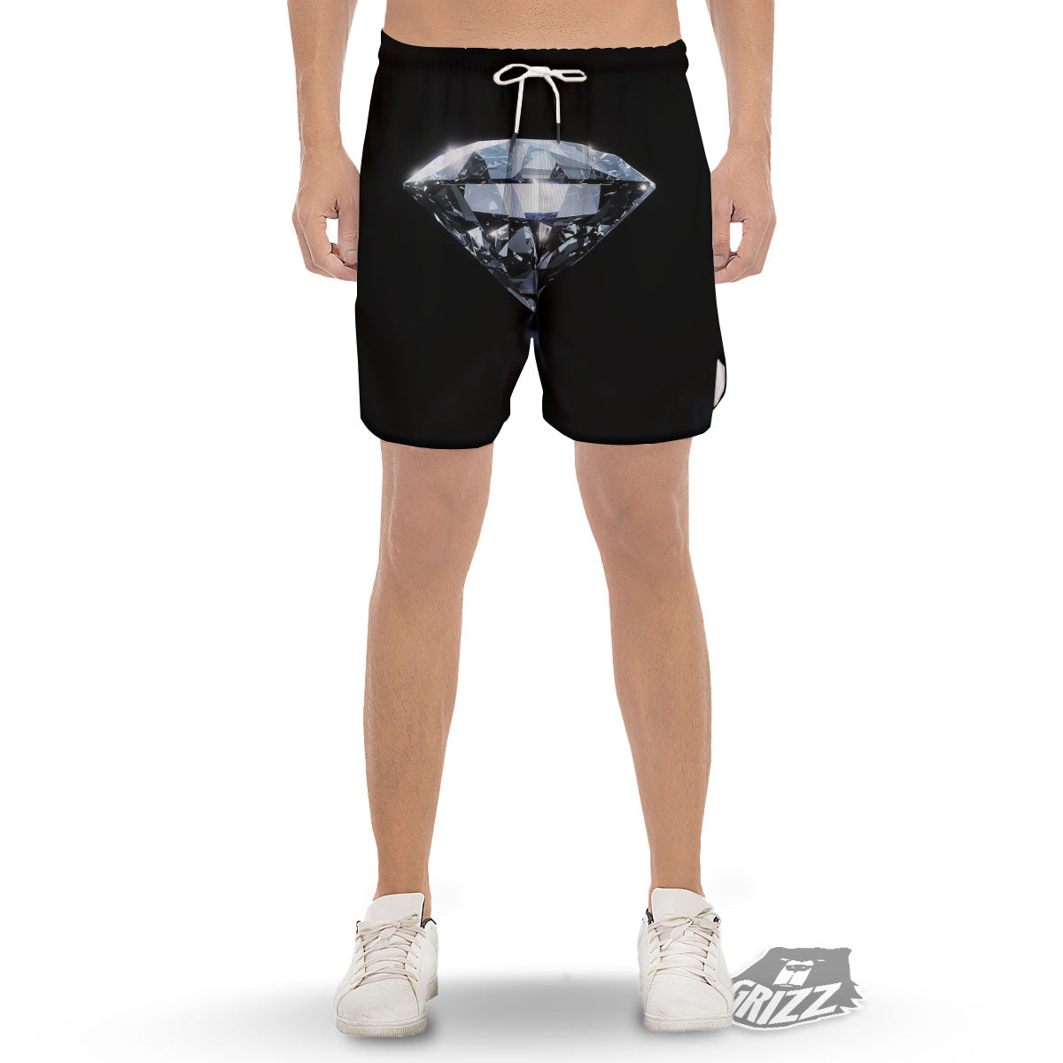 Diamond Print Men's Gym Shorts-grizzshop