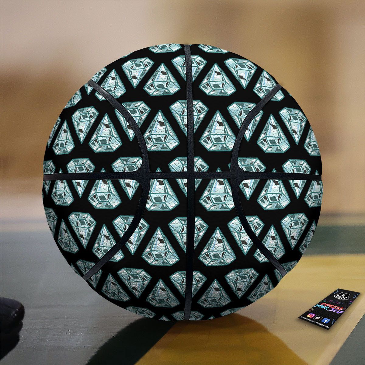 Diamond Print Pattern Basketball-grizzshop