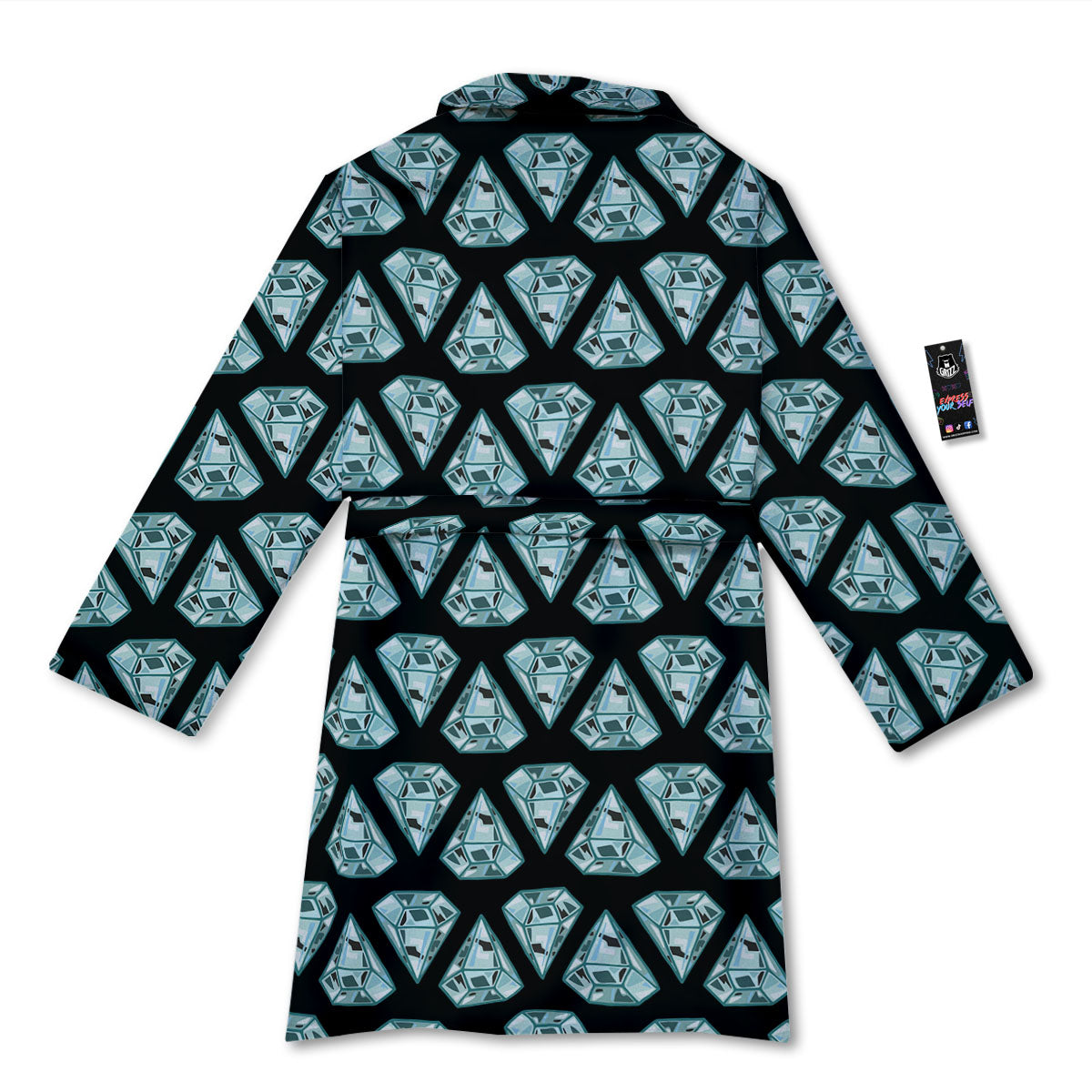 Diamond Print Pattern Bathrobe-grizzshop