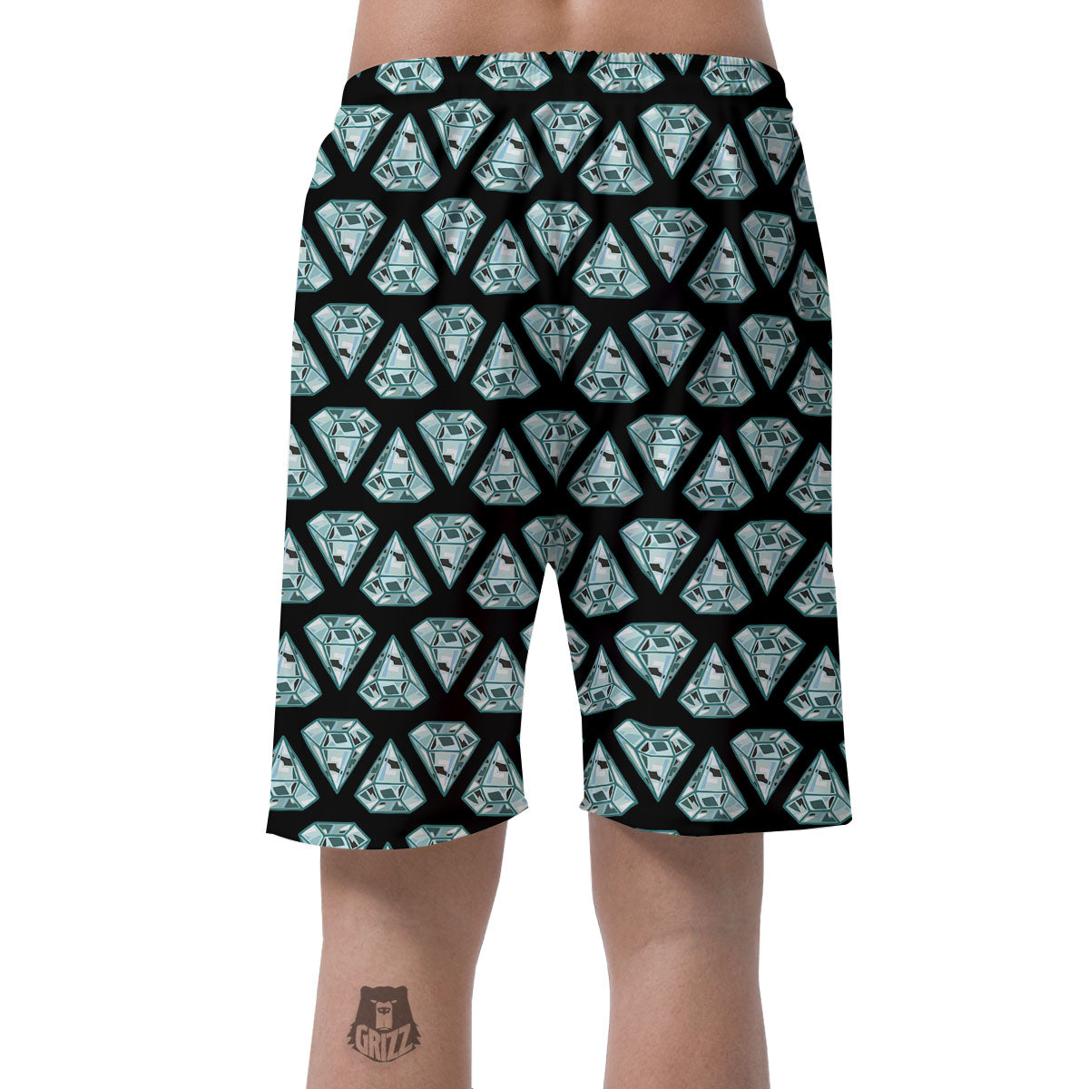 Diamond Print Pattern Men's Shorts-grizzshop
