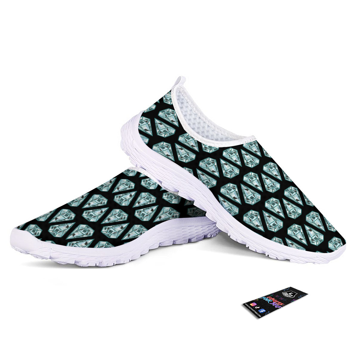 Diamond Print Pattern Nurse Shoes-grizzshop