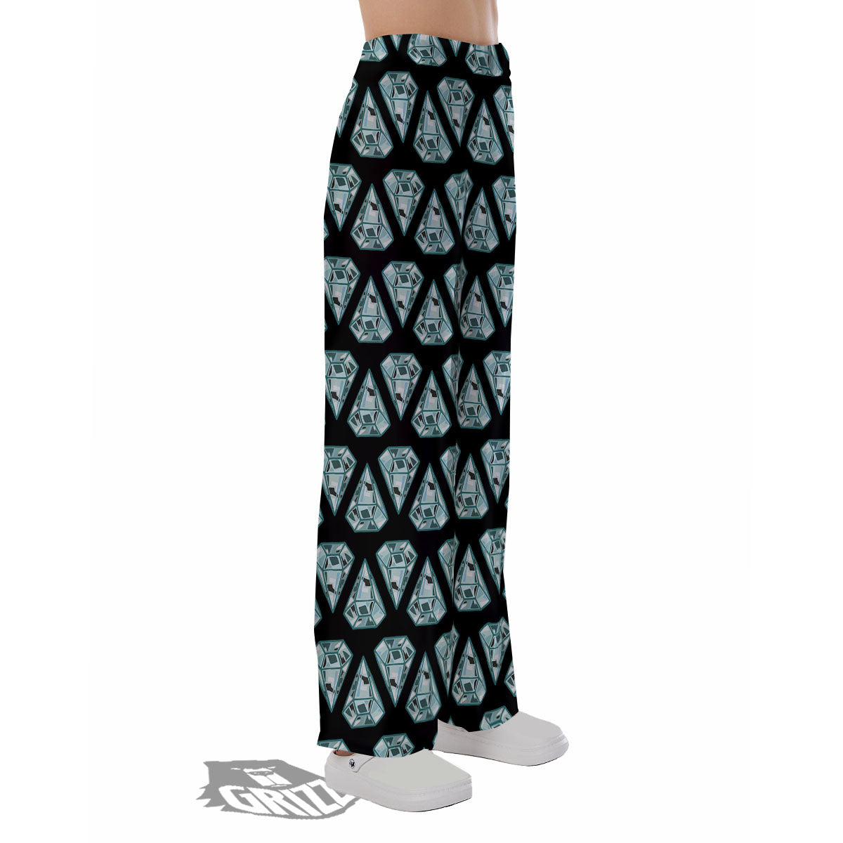 Diamond Print Pattern Pajama Pants-grizzshop