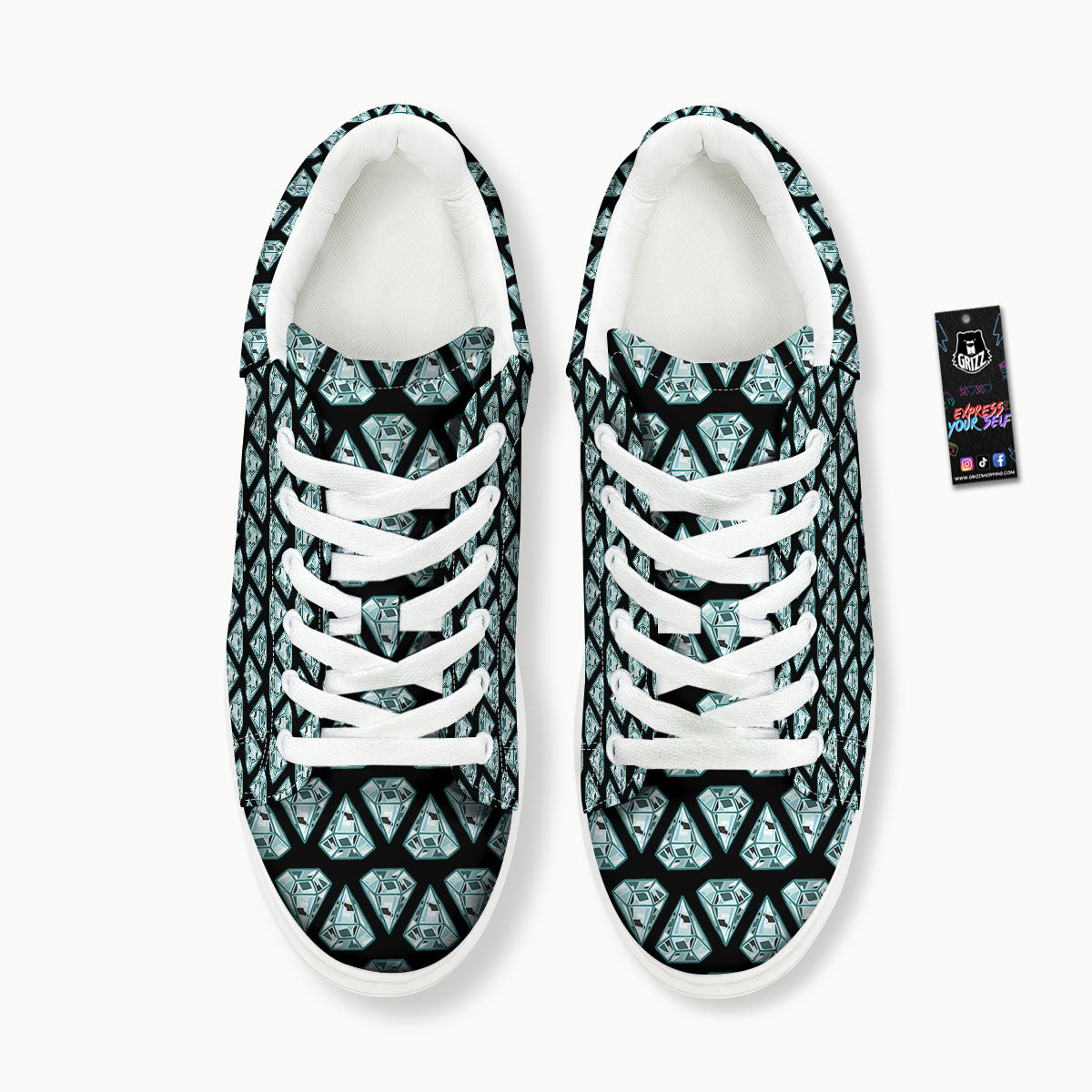 Diamond Print Pattern Platform Shoes-grizzshop