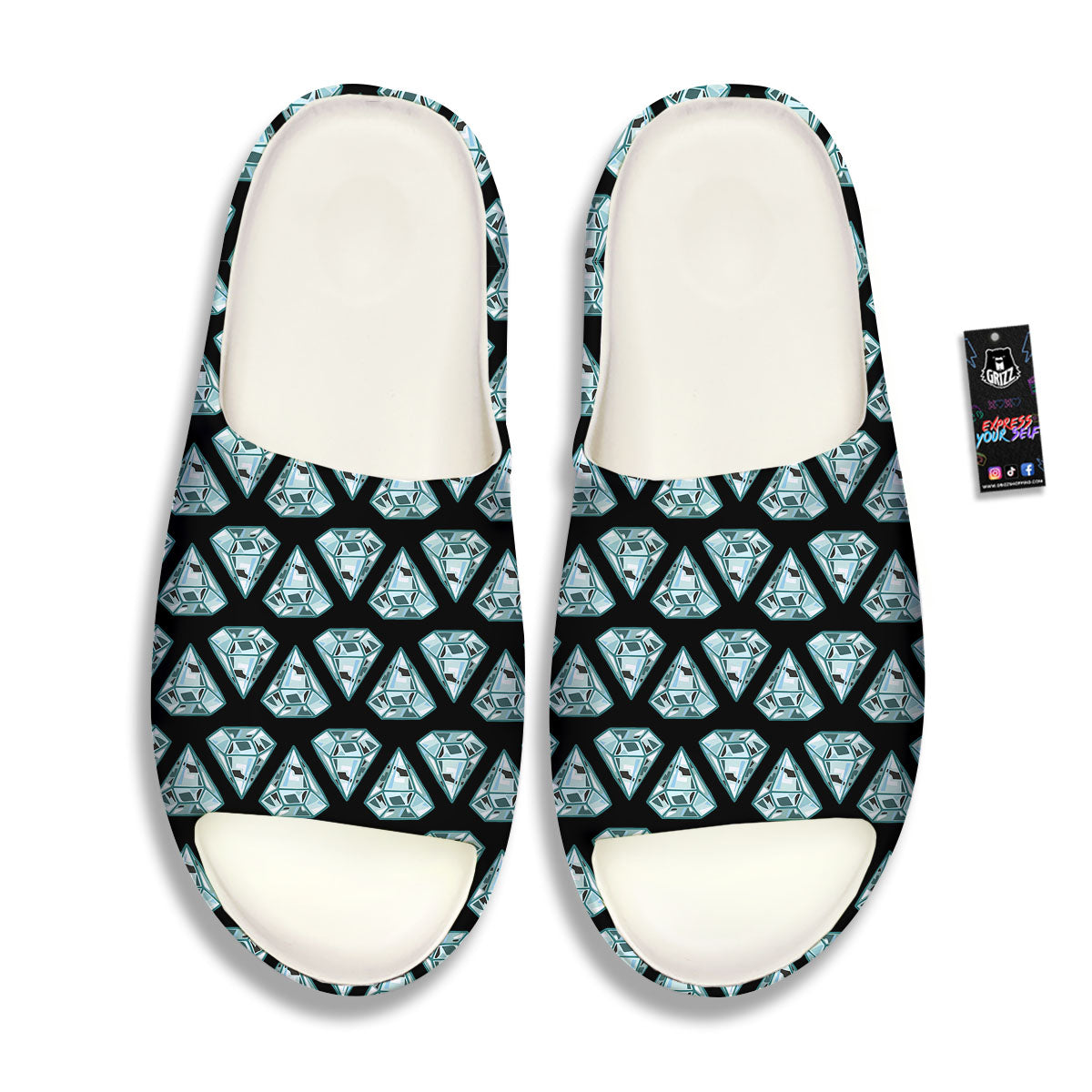 Diamond Print Pattern Sandals-grizzshop