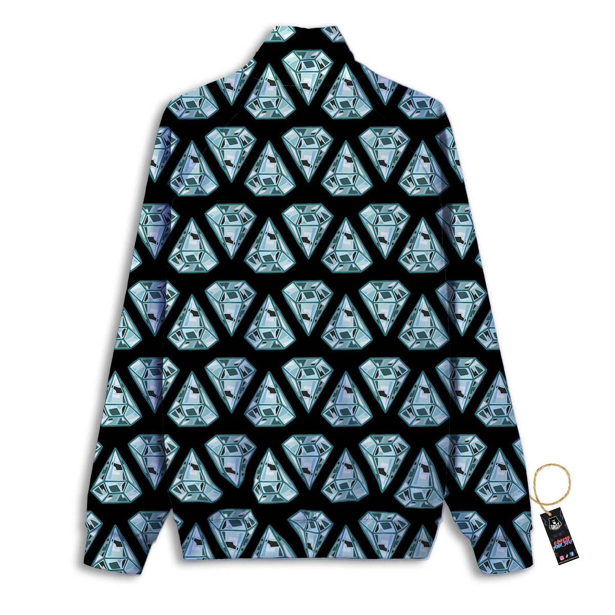 Diamond Print Pattern Track Jacket-grizzshop