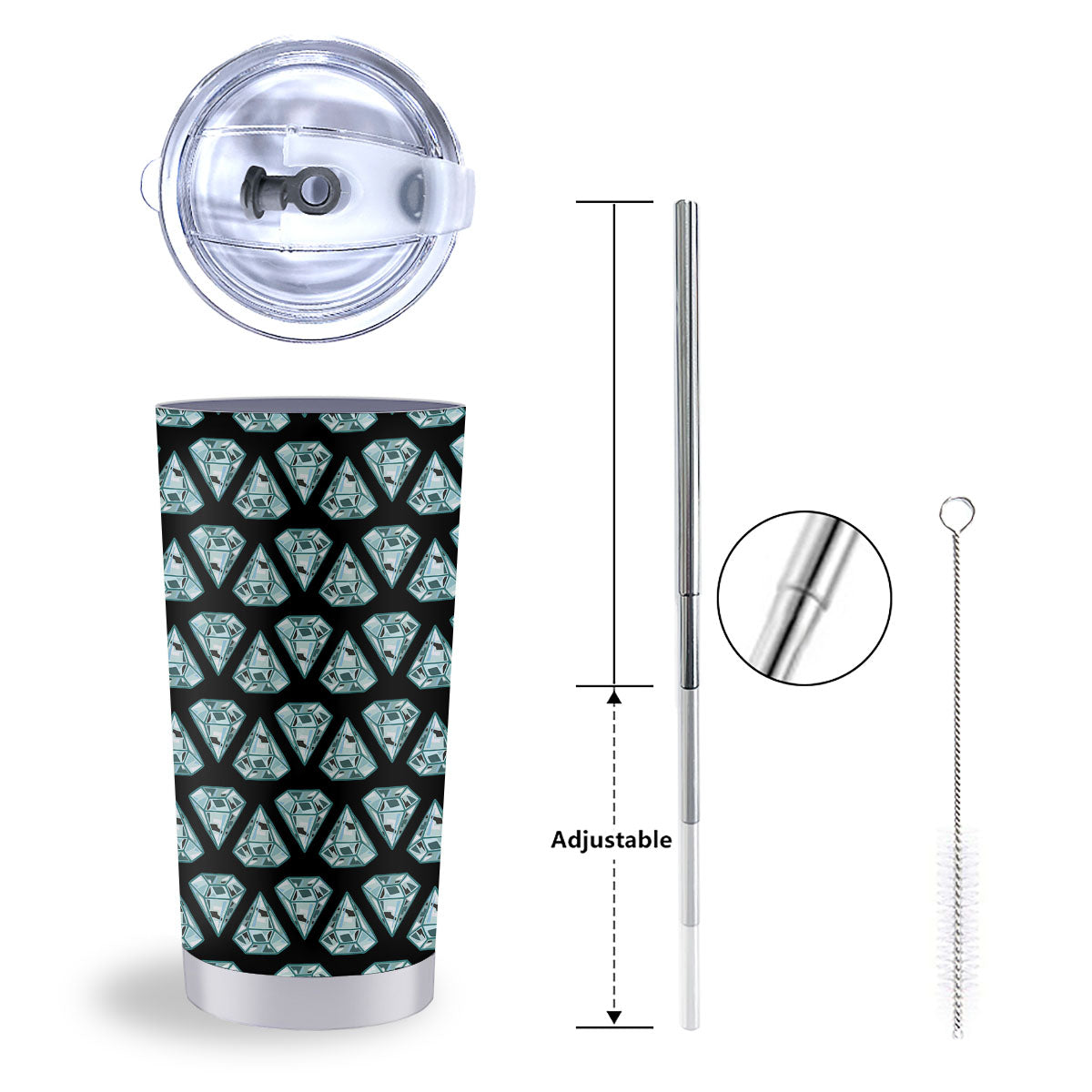 Diamond Print Pattern Tumbler-grizzshop