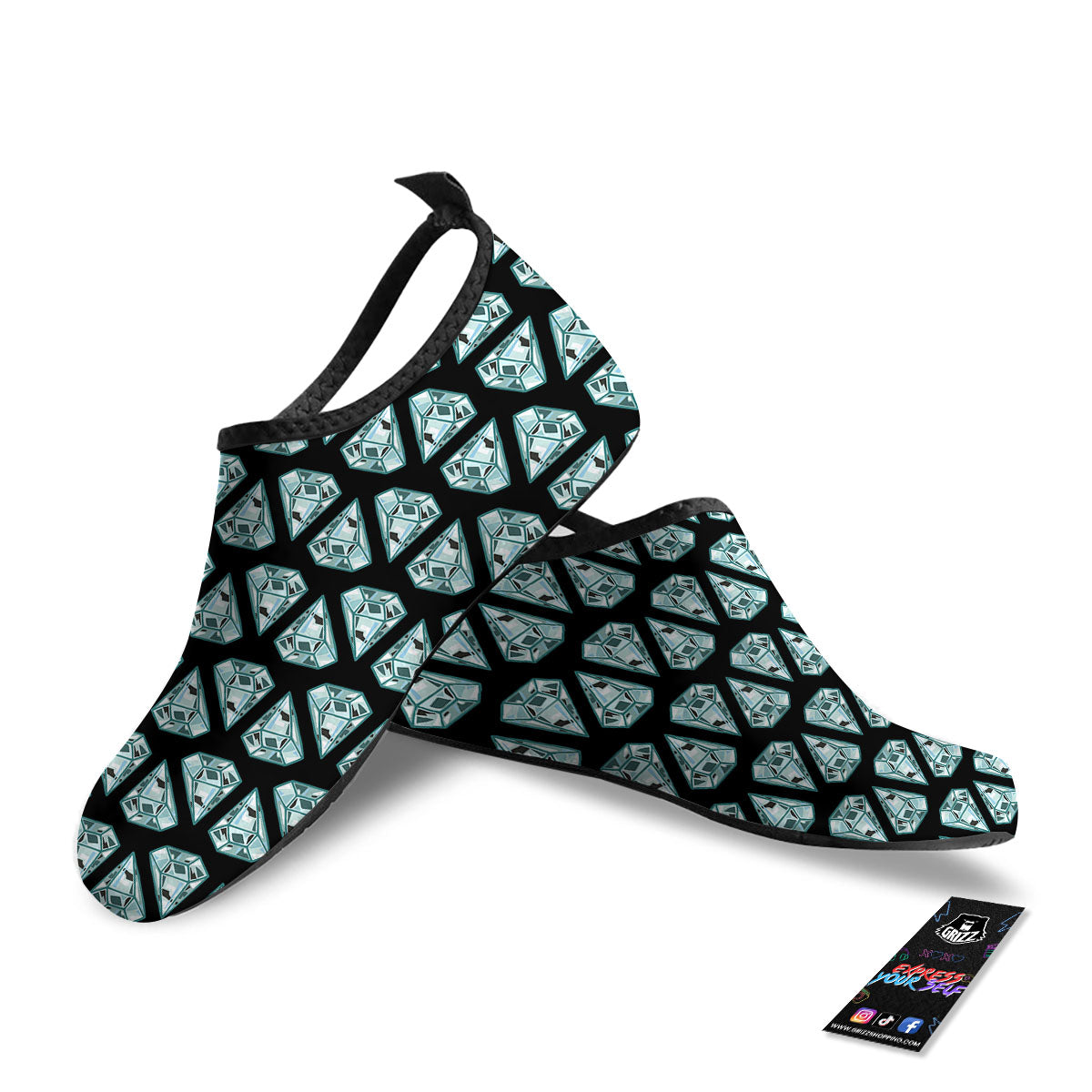 Diamond Print Pattern Water Shoes-grizzshop