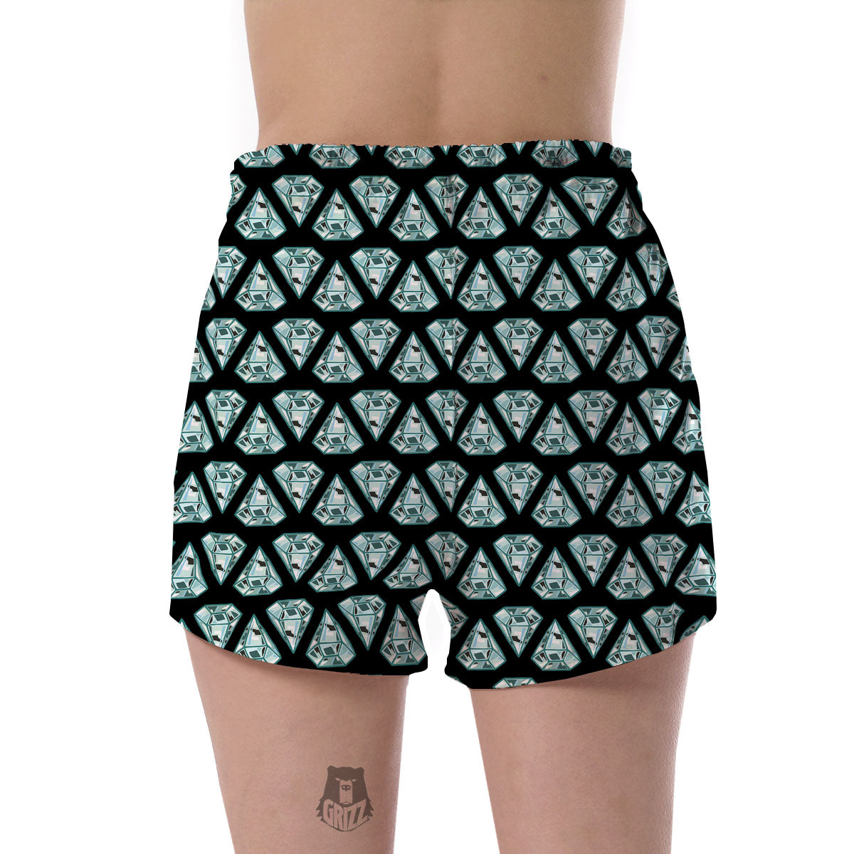 Diamond Print Pattern Women's Shorts-grizzshop