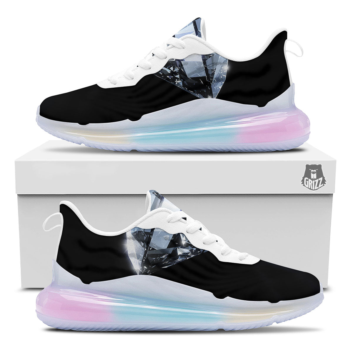 Diamond Print Running Sneakers-grizzshop