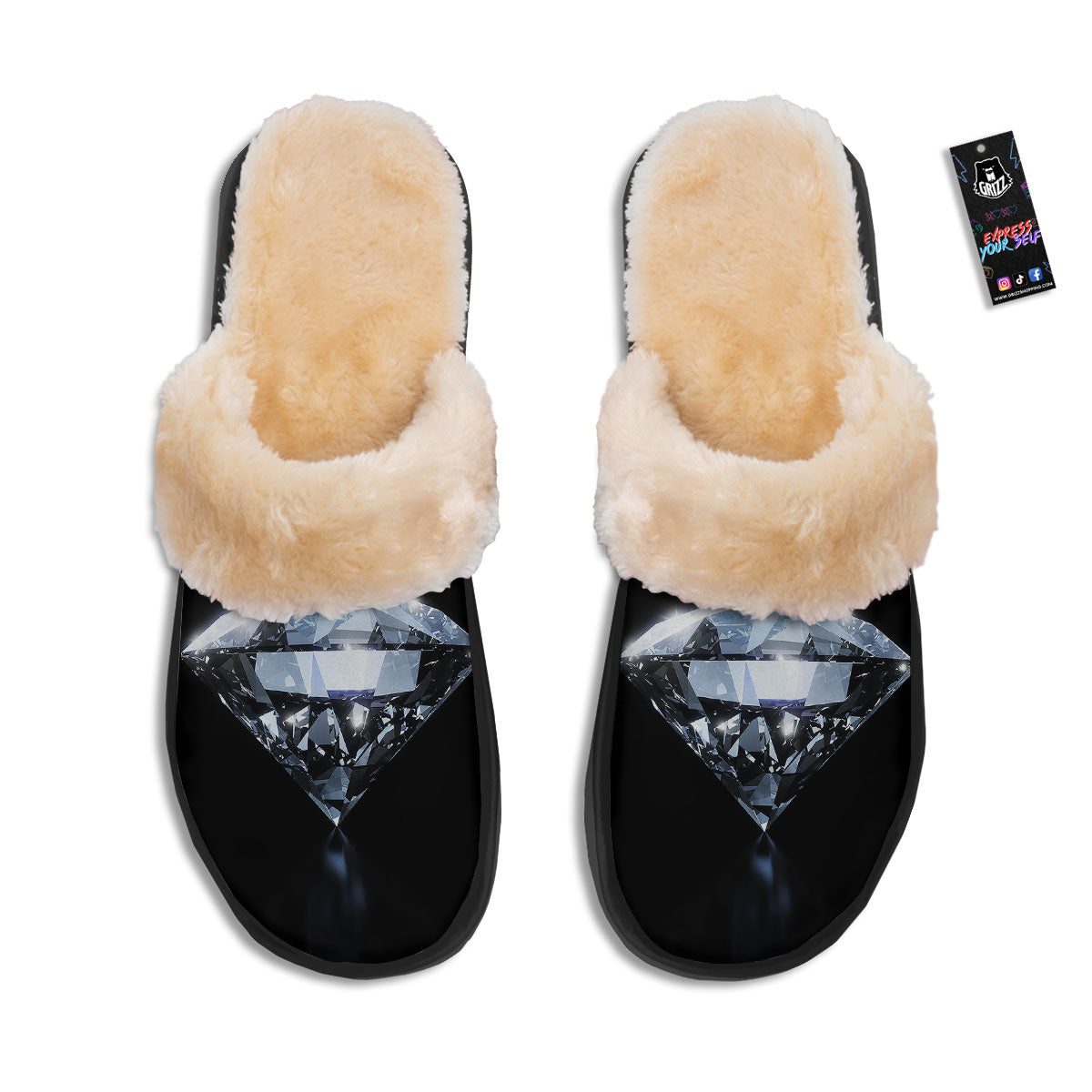 Diamond Print Slippers-grizzshop