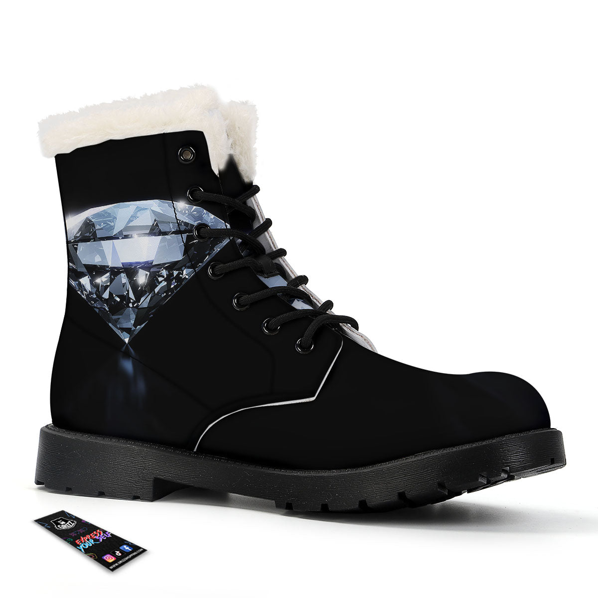 Diamond Print Winter Boots-grizzshop