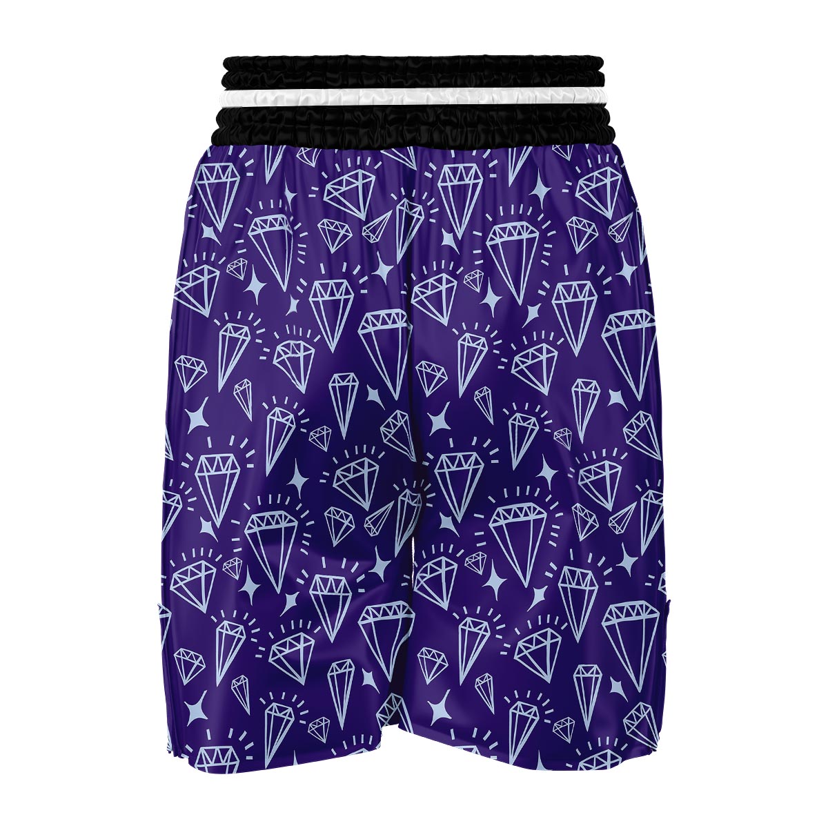 Diamond Purple Print Pattern Boxing Shorts-grizzshop