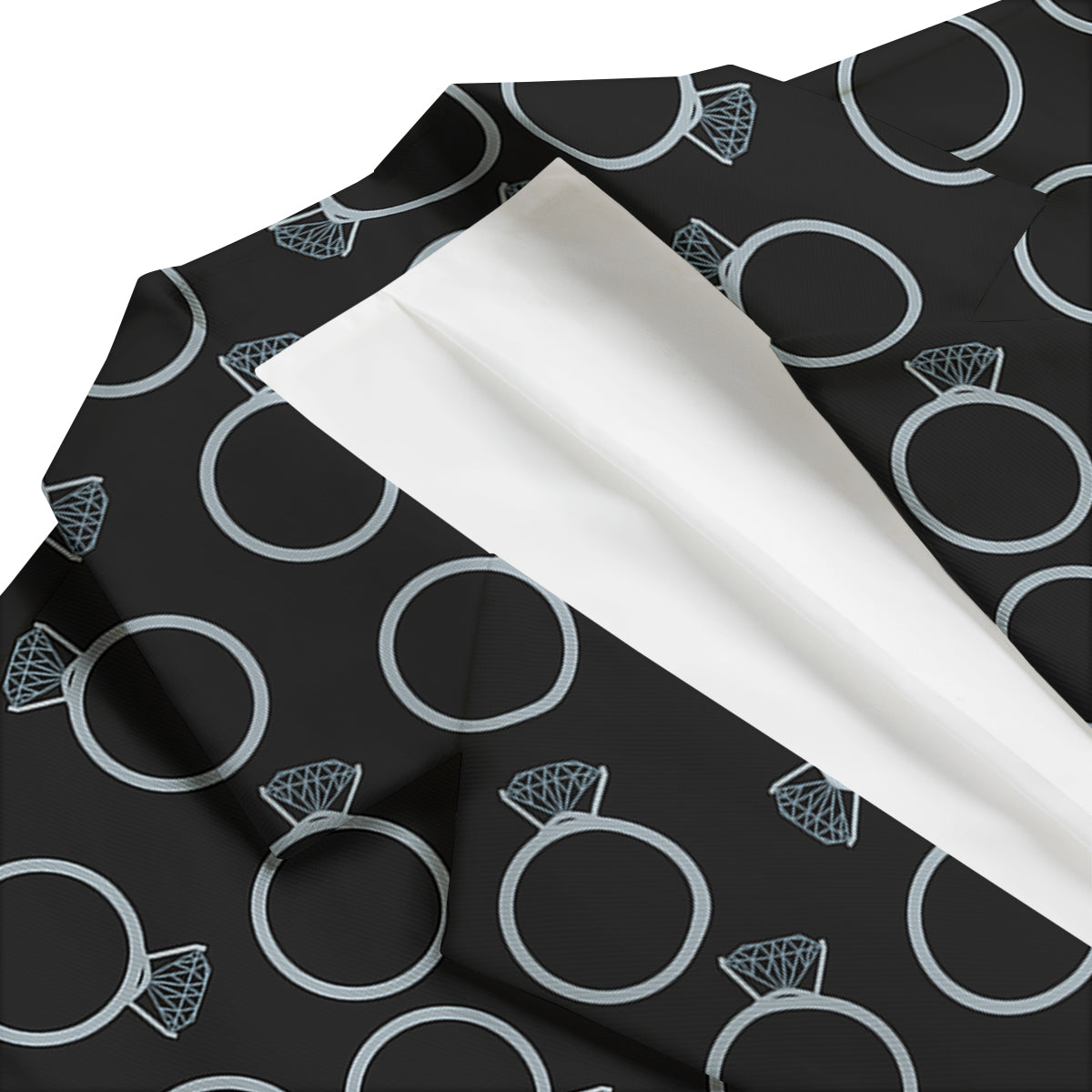 Diamond Ring Black Print Pattern Men's Blazer-grizzshop