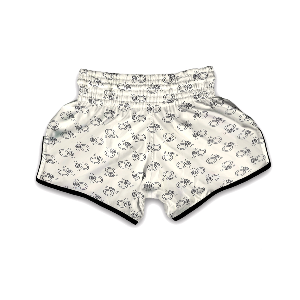 Diamond Ring Doodle Print Pattern Muay Thai Boxing Shorts-grizzshop