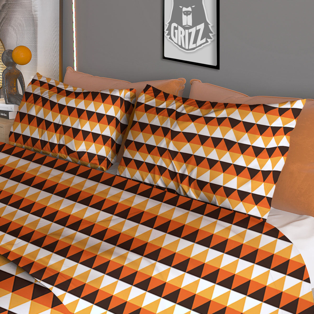 Diamond Shape Halloween Print Pattern Duvet Cover Bedding Set