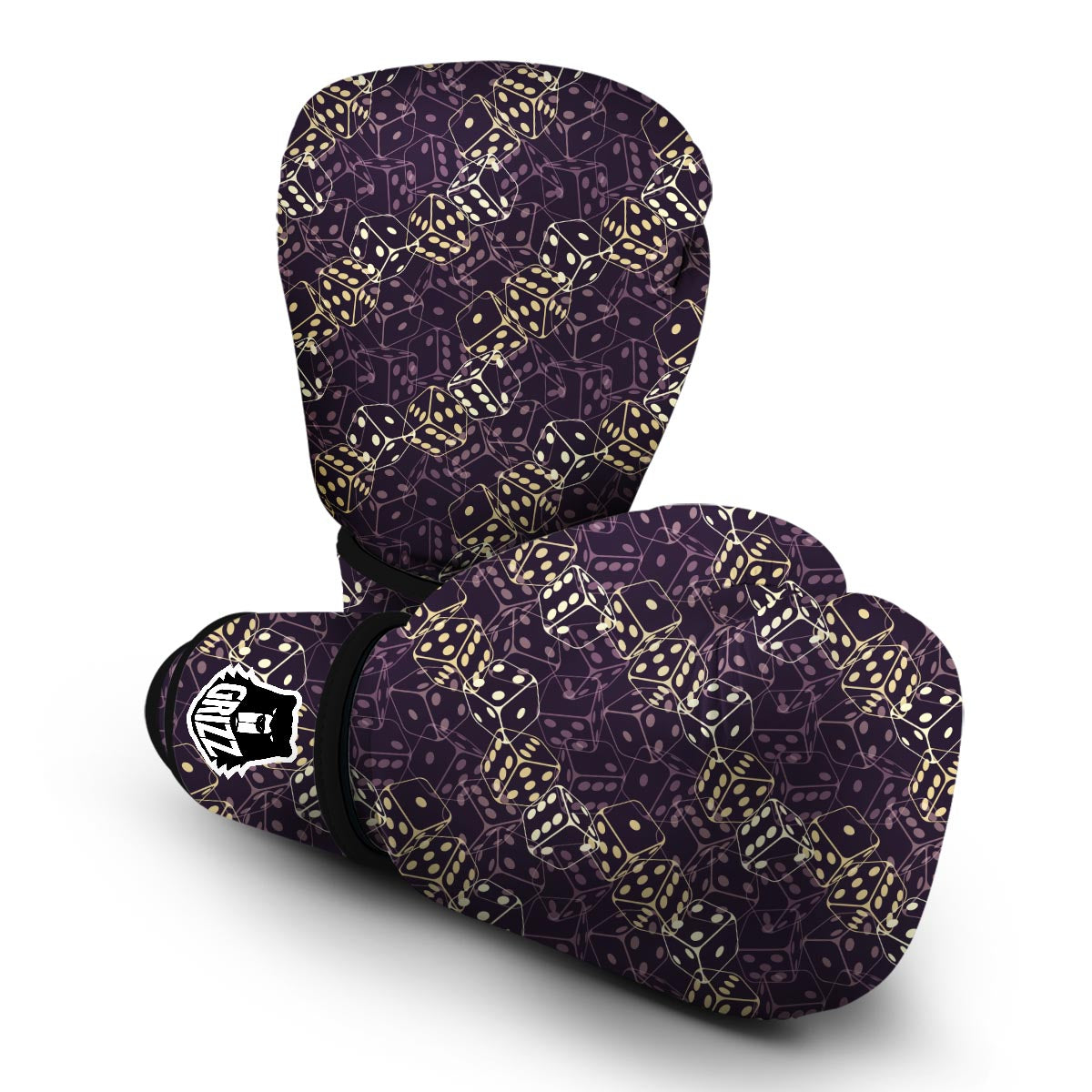 Dice Casino Pattern Print Boxing Gloves-grizzshop