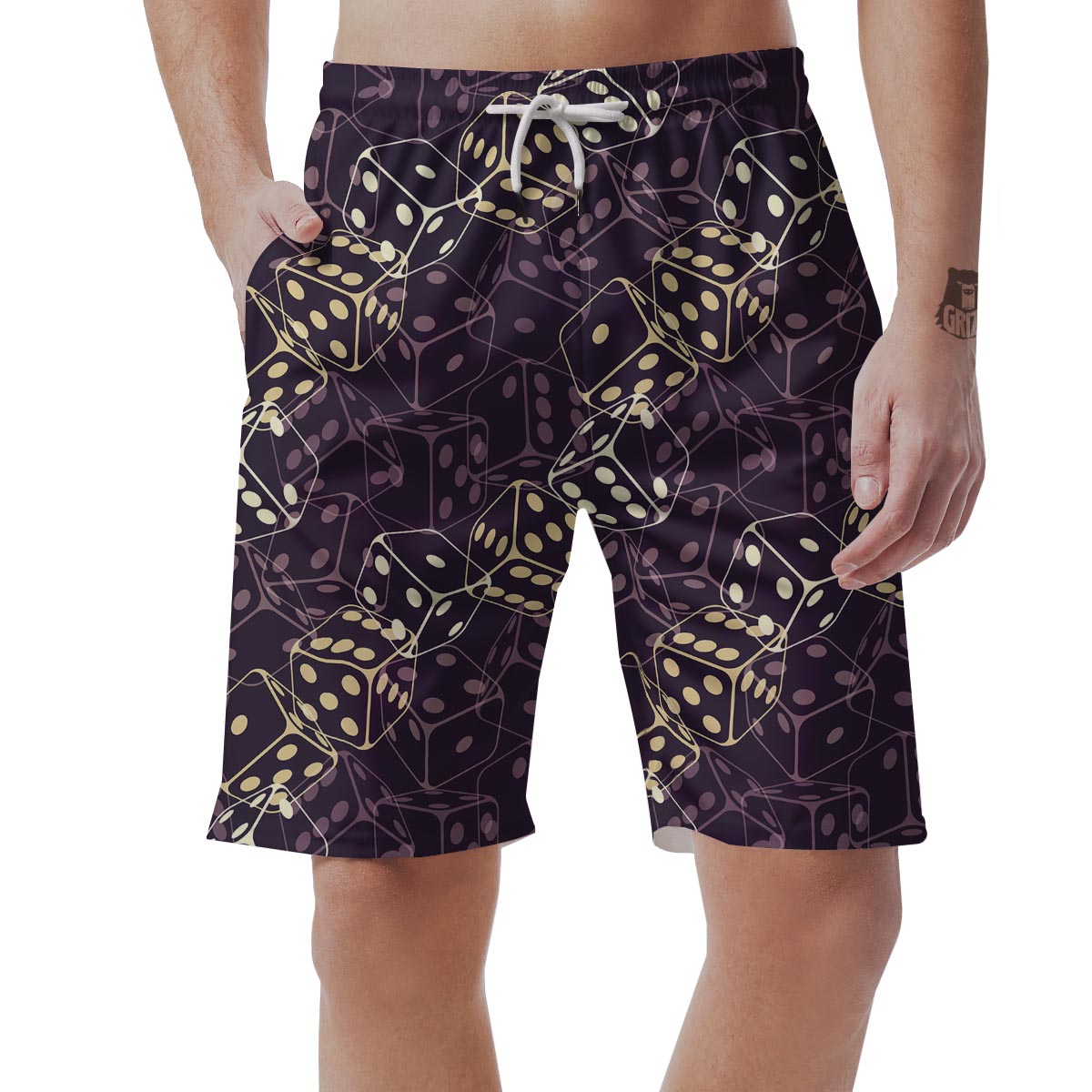 Dice Casino Pattern Print Men's Shorts-grizzshop