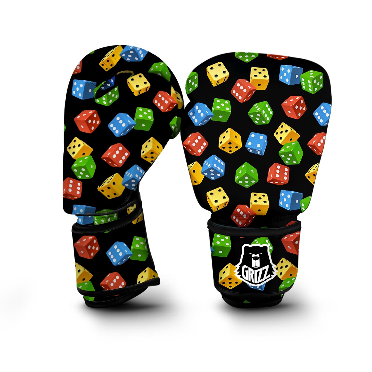 Dice Colorful Pattern Print Boxing Gloves-grizzshop