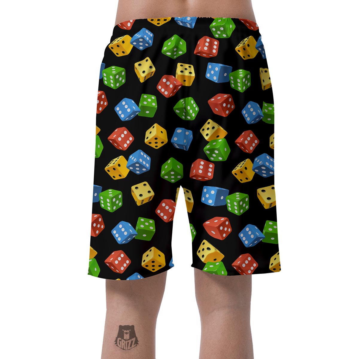 Dice Colorful Pattern Print Men's Shorts-grizzshop