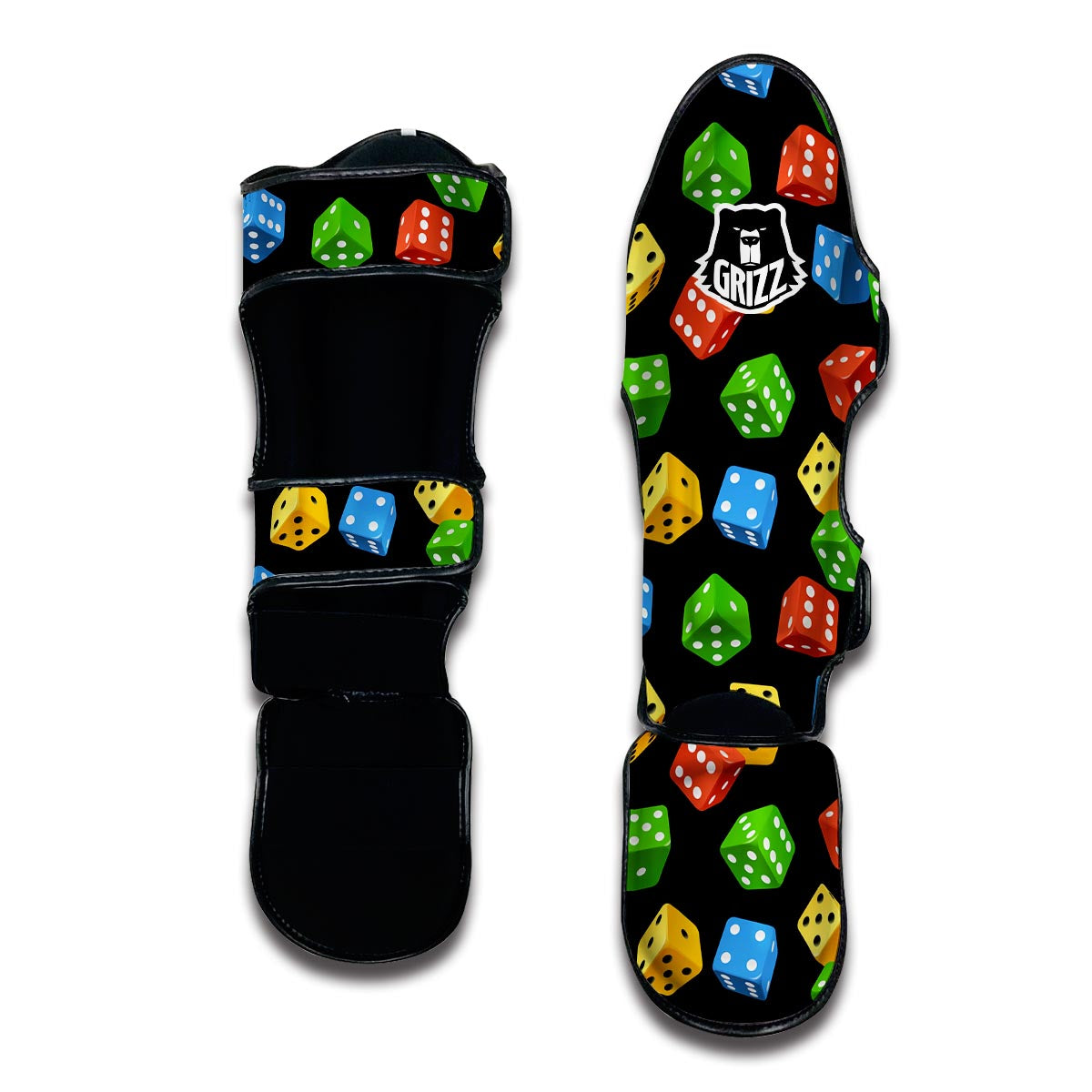 Dice Colorful Pattern Print Muay Thai Shin Guards-grizzshop