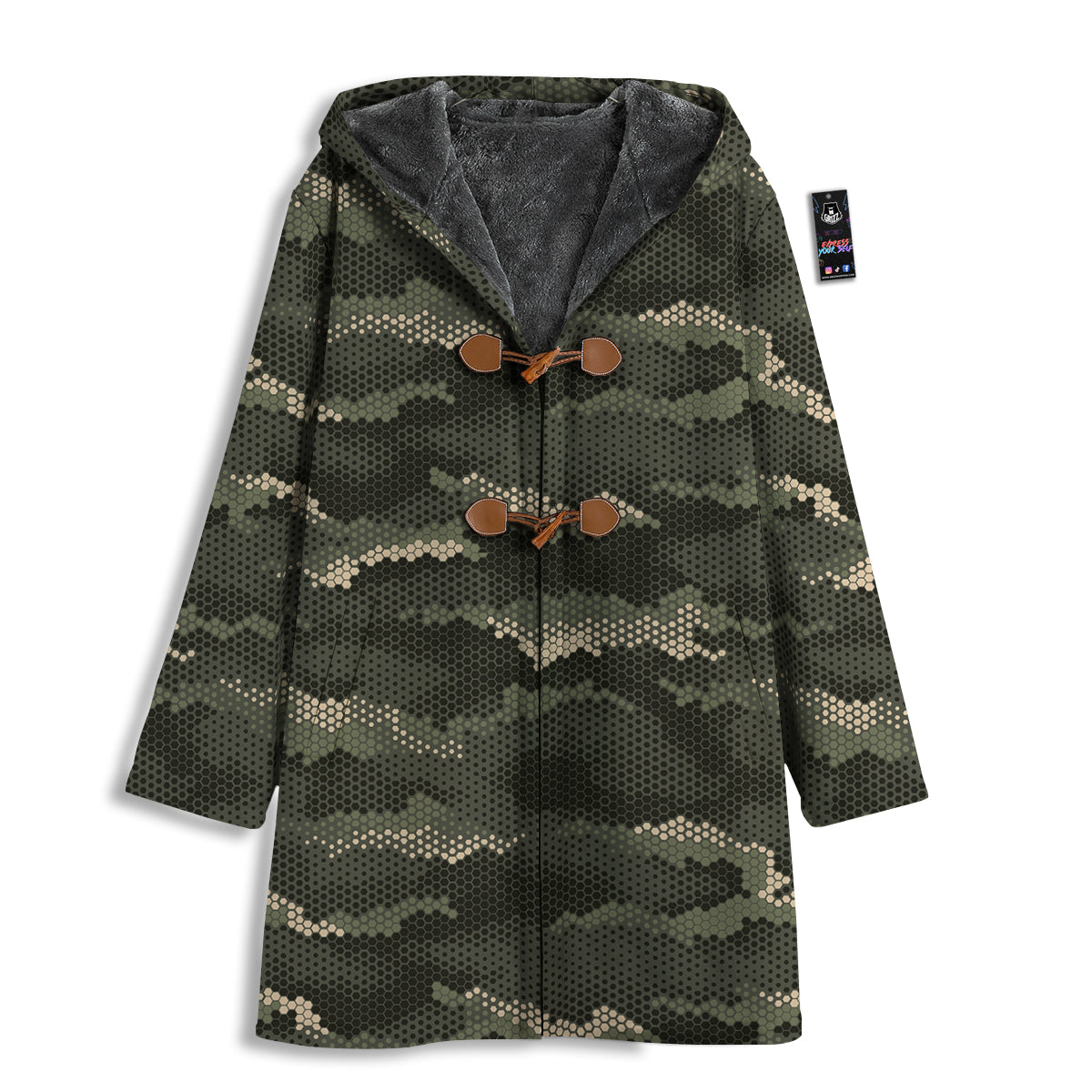 Digital Camo Army Green Print Pattern Men's Windbreaker Jacket-grizzshop
