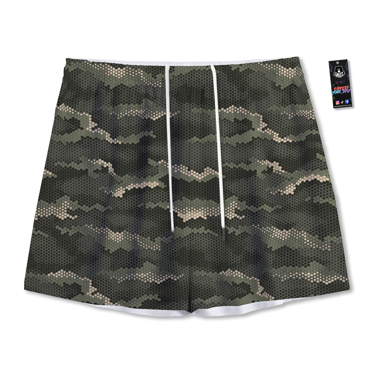 Floral Hawaiian And Flamingo Print Mesh Shorts