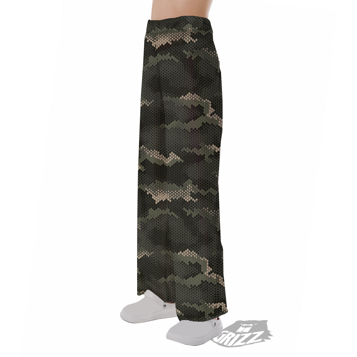 Digital Camo Army Green Print Pattern Pajama Pants-grizzshop