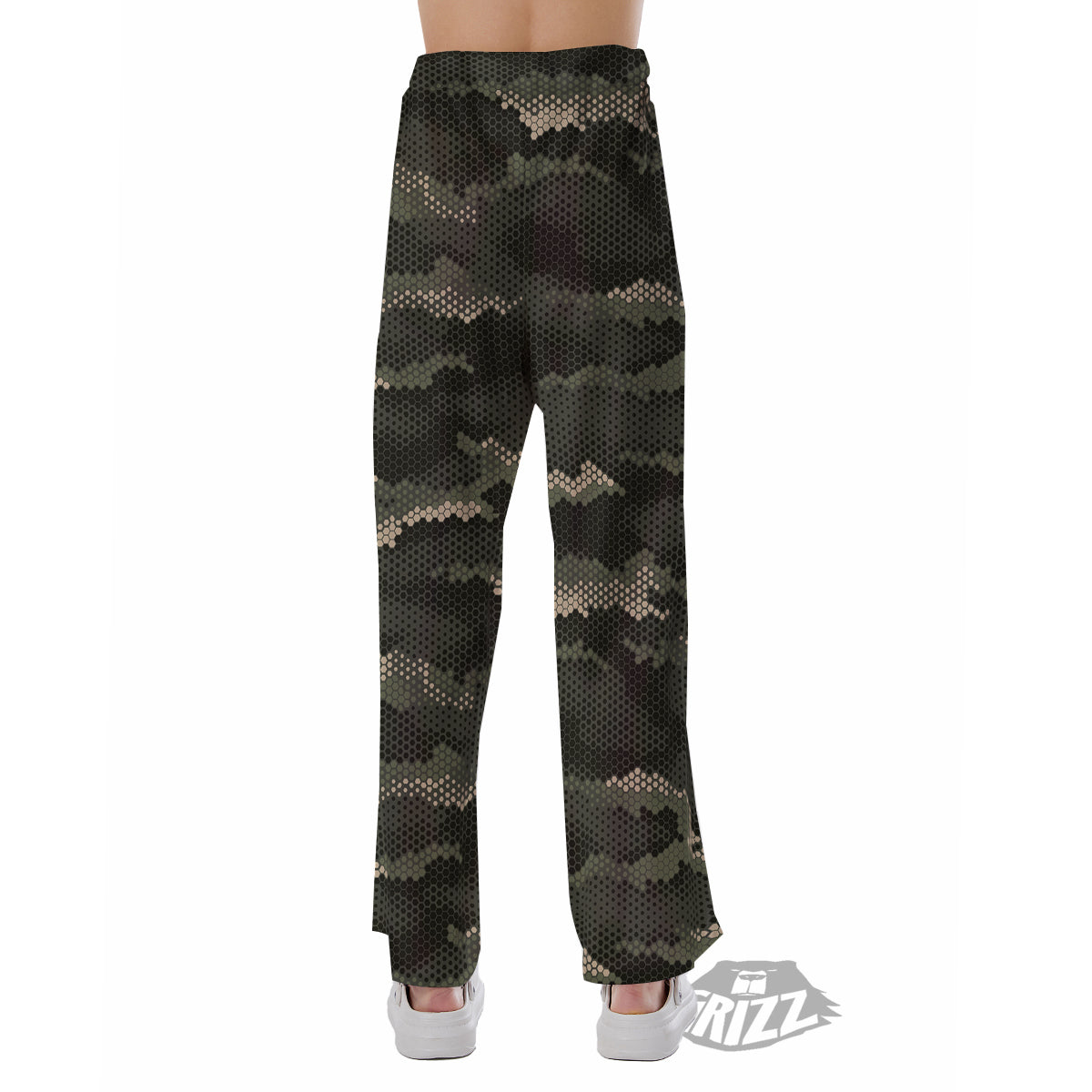 Digital Camo Army Green Print Pattern Pajama Pants-grizzshop