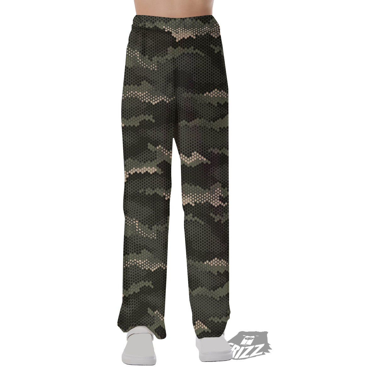 Digital Camo Army Green Print Pattern Pajama Pants-grizzshop